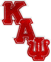 Kappa Alpha Psi Diagonal Connected Chenille Sew-On Patch [Red]