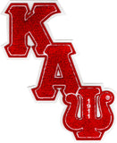 Kappa Alpha Psi Diagonal Connected Chenille Sew-On Patch [Red]