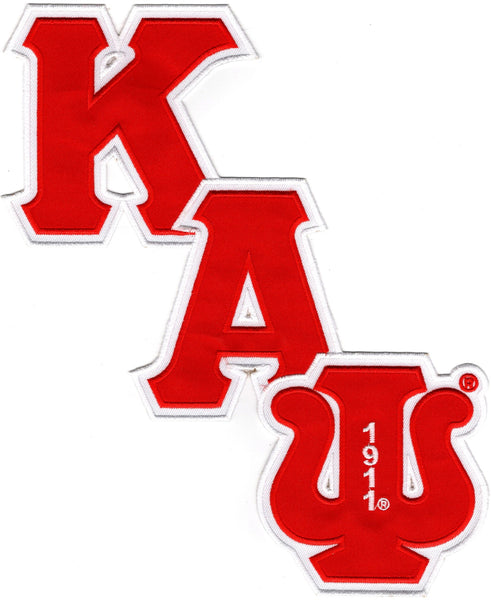 Kappa Alpha Psi Diagonal Connected Twill Iron-On Patch [Red]