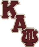 Kappa Alpha Psi Diagonal Connected Twill Iron-On Patch [Crimson Red]
