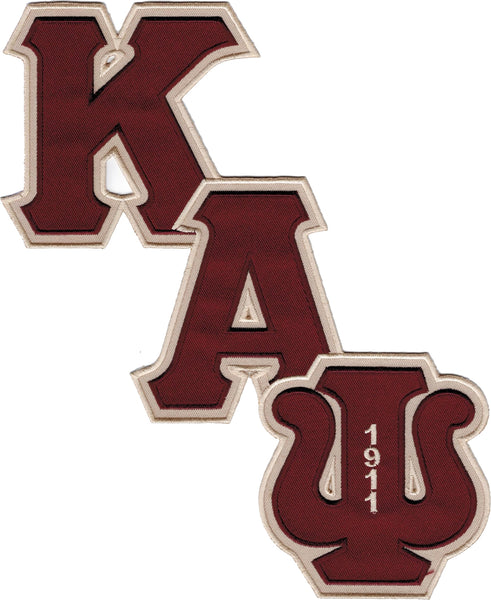 Kappa Alpha Psi Diagonal Connected Twill Iron-On Patch [Crimson Red]