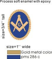 Mason Blue House Symbol Oval Cufflinks [Gold]
