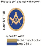 Mason Blue House Symbol Oval Cufflinks [Gold]