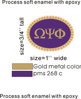 Omega Psi Phi Oval Cuff Links [Gold]