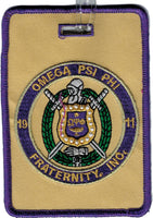 Omega Psi Phi Fraternity, Inc. Round Crest Luggage Tag [Gold]