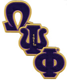 Omega Psi Phi Diagonal Connected Twill Iron-On Patch [Purple]
