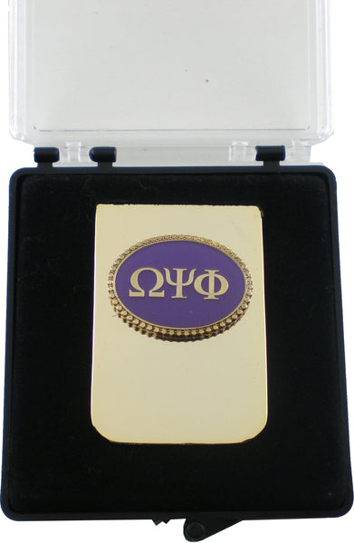 Omega Psi Phi Oval Medallion Money Clip [Gold]
