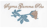 Sigma Gamma Rho Yellow Rose Rhinestud Heat Transfer [Gold/Blue]