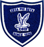 Zeta Phi Beta Shield Chenille Sew-On Patch [Blue]