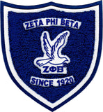 Zeta Phi Beta Shield Chenille Sew-On Patch [Blue]
