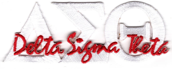 Delta Sigma Theta Signature Iron-On Patch [White]