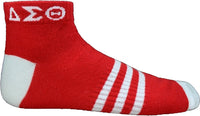 Delta Sigma Theta Striped Pair Ladies Ankle Socks [Red]