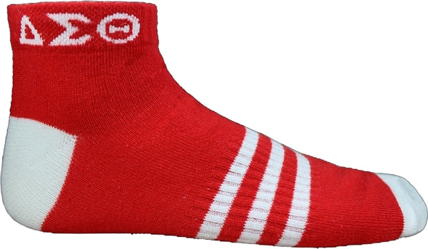 Delta Sigma Theta Striped Pair Ladies Ankle Socks [Red]