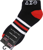 Delta Sigma Theta Striped Pair Ladies Ankle Socks [Black]
