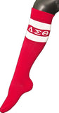 Delta Sigma Theta Greekfeet Striped Pair Knee High Socks [Red]