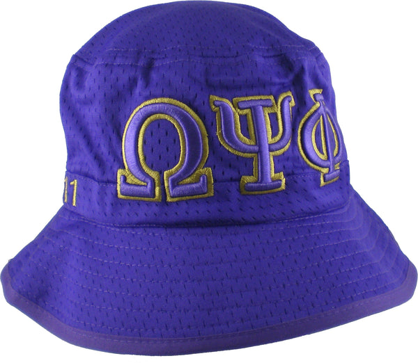 Omega Psi Phi Embroidered Bucket Hat [Purple]