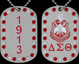 Delta Sigma Theta 1913 Double Sided Crystal Dog Tag [Silver]