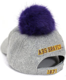 Big Boy Alcorn State Braves S148 Ladies Pom Pom Cap [Grey]