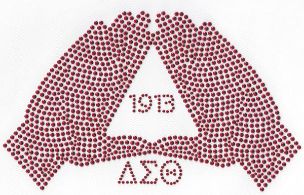 Delta Sigma Theta Hand Sign Rhinestud Heat Transfer [Red]