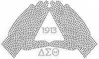 Delta Sigma Theta Hand Sign Rhinestud Heat Transfer [Silver]