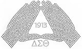 Delta Sigma Theta Hand Sign Rhinestud Heat Transfer [Silver]