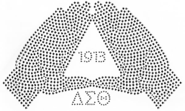 Delta Sigma Theta Hand Sign Rhinestud Heat Transfer [Silver]