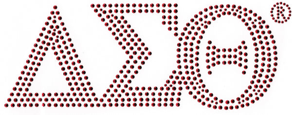 Delta Sigma Theta Letters Rhinestud Heat Transfer [Red]