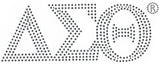 Delta Sigma Theta Letters Rhinestud Heat Transfer [Silver]