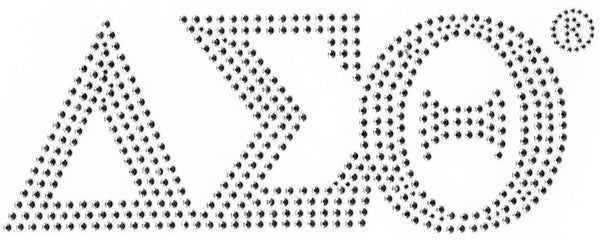 Delta Sigma Theta Letters Rhinestud Heat Transfer [Silver]