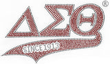 Delta Sigma Theta Athletic Tail Rhinestud Heat Transfer [Red/Silver]