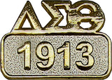 Delta Sigma Theta 1913 Sandblasted Polished Lapel Pin [Gold/Silver]