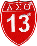 Delta Sigma Theta 13 Shield Sign Iron-On Patch [Red]
