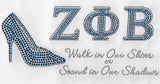 Zeta Phi Beta High Heel Studstone Heat Transfer [Blue]