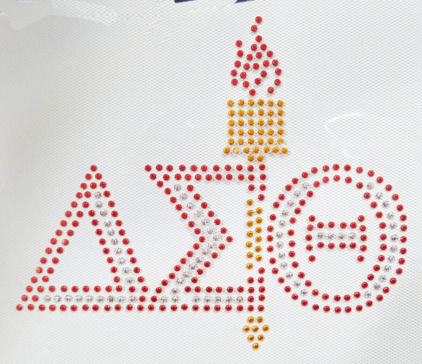 Delta Sigma Theta Small Torch Heat Transfer [Red/Silver]
