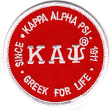 Kappa Alpha Psi Greek For Life Round Iron-On Patch [Red]