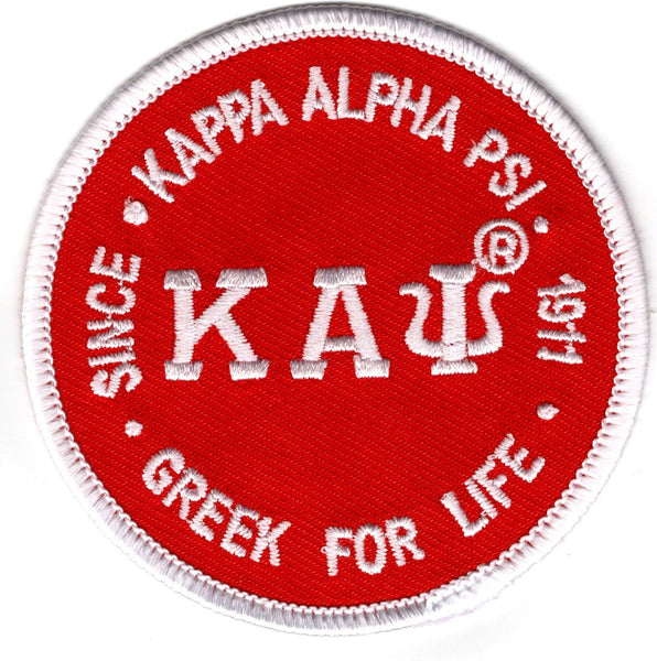 Kappa Alpha Psi Greek For Life Round Iron-On Patch [Red]