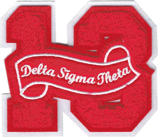 Delta Sigma Theta 13 Founded Year Chenille Felt Sew-On Patch [Red]