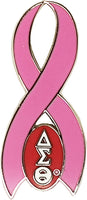 Delta Sigma Theta Pink Ribbon Lapel Pin [Silver]