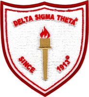 Delta Sigma Theta Shield Chenille Sew-On Patch [White]