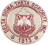 Delta Sigma Theta Sorority Inc. Rhinestone Round Lapel Pin [Silver]