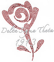 Delta Sigma Theta Rose Rhinestone Heat Transfer [Red]