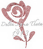 Delta Sigma Theta Rose Rhinestone Heat Transfer [Red]