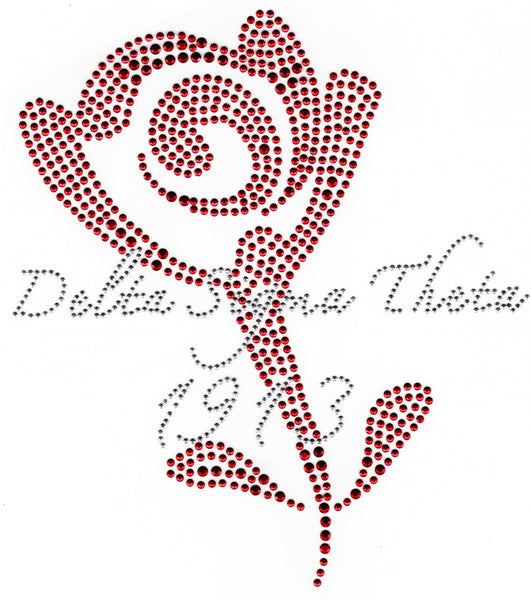 Delta Sigma Theta Rose Rhinestone Heat Transfer [Red]