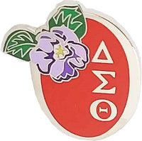 Delta Sigma Theta Violet Flower Lapel Pin [Silver]