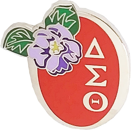 Delta Sigma Theta Violet Flower Lapel Pin [Silver]