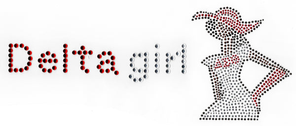 Delta Sigma Theta Girl Stones & Studs Heat Transfer [Silver]