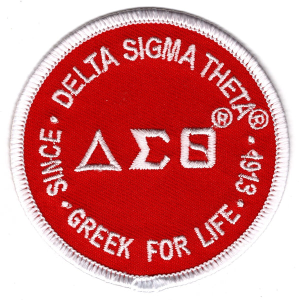 Delta Sigma Theta Greek For Life Round Iron-On Patch [Red]