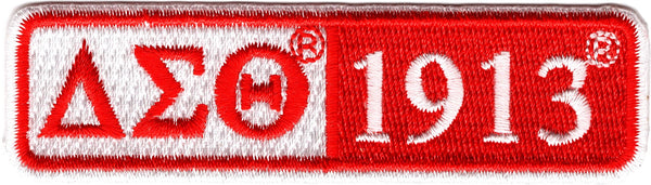 Delta Sigma Theta 1913 Split Bar Iron-On Patch [Red]