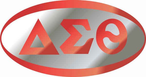 Delta Sigma Theta Domed Decal Sticker [Silver]