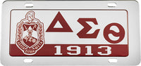Delta Sigma Theta Domed Crest Tag License Plate [Silver]